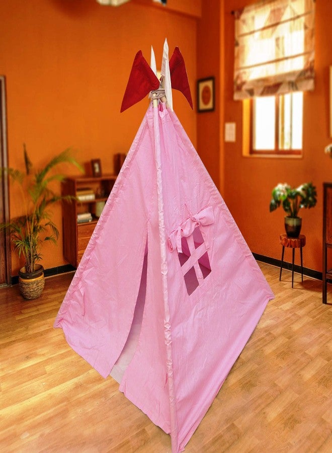 CREATIVE TEXTILES Tent House for Kids Lightweight Folding Camping Kids Children's Indoor Outdoor Pop Up Teepee Play Tent House Toy for 3 to 10 Year Kids Colour : Pink - Image 5